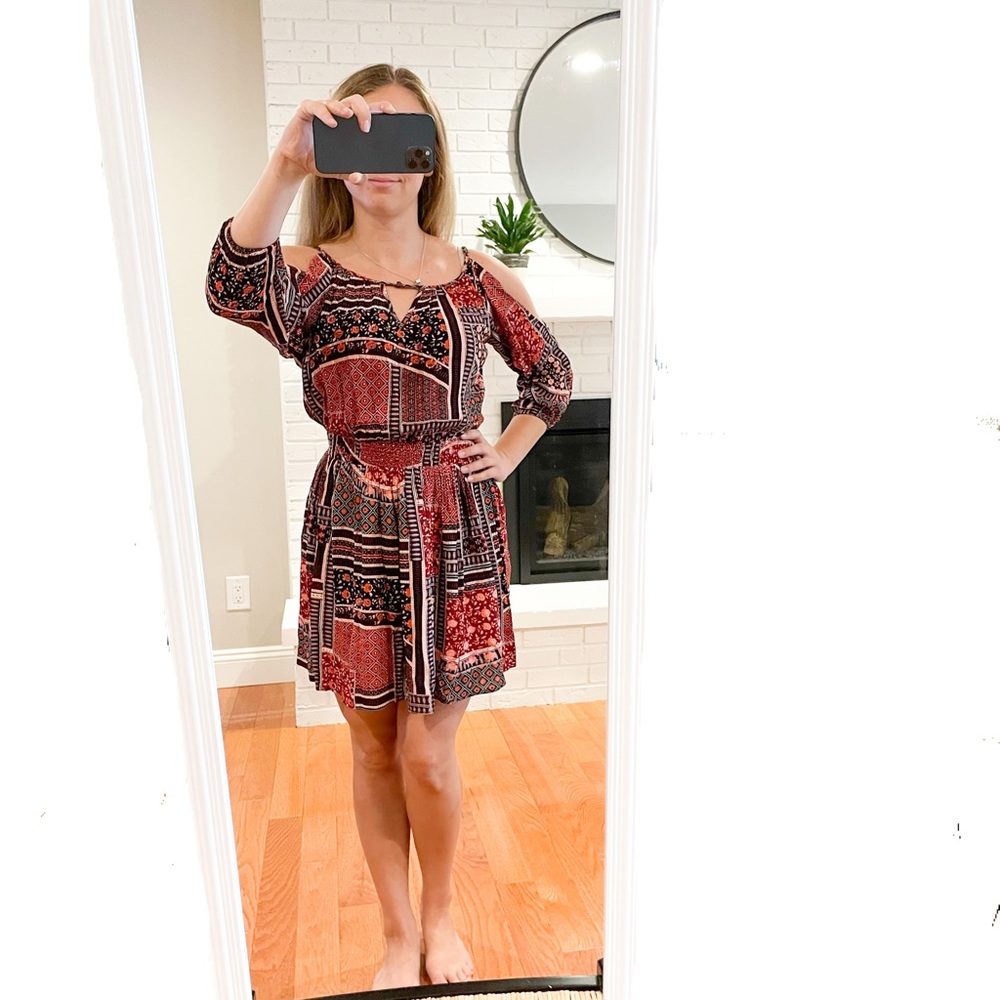 American Eagle Open Shoulder Long Sleeve Dress - size S